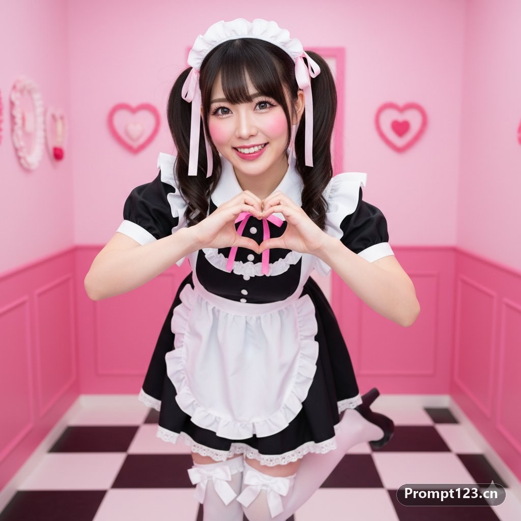 双马尾比心女生